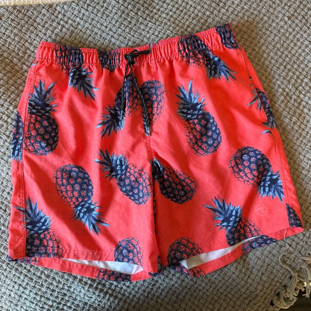 Ocean Current Mens Swim Trunks XL Colorful Tropical Print Bathing Suit Pineapple